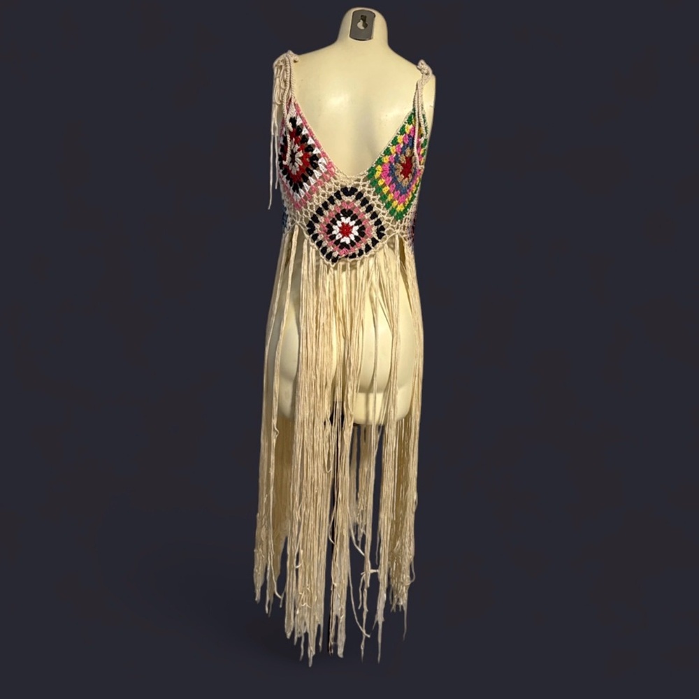 Bohemian Crochet Fringe Dress